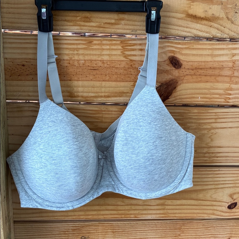 Ambrielle Light Gray Organic Cotton Full Coverage Bra - 44C